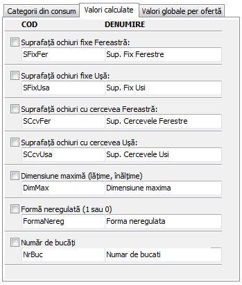 setari formare pret valori calculate