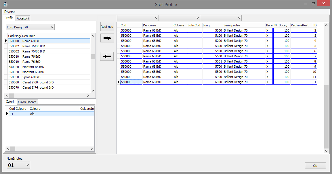 optimizare stoc profile