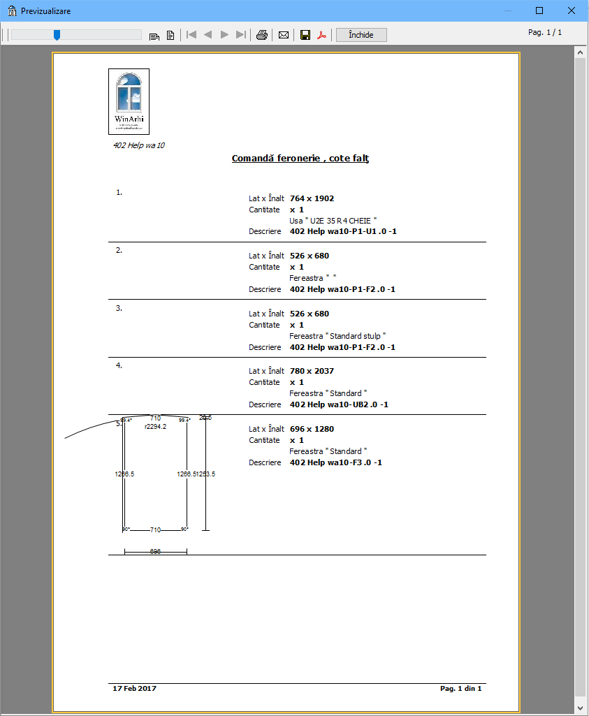 documente comanda feronerie atipica