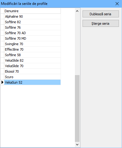 baza de date modificari la serii