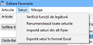 meniu editare seturi
