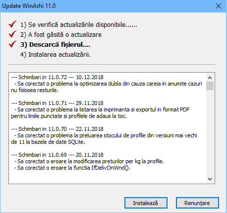 info verifica actualizari