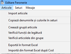 meniu editare articole