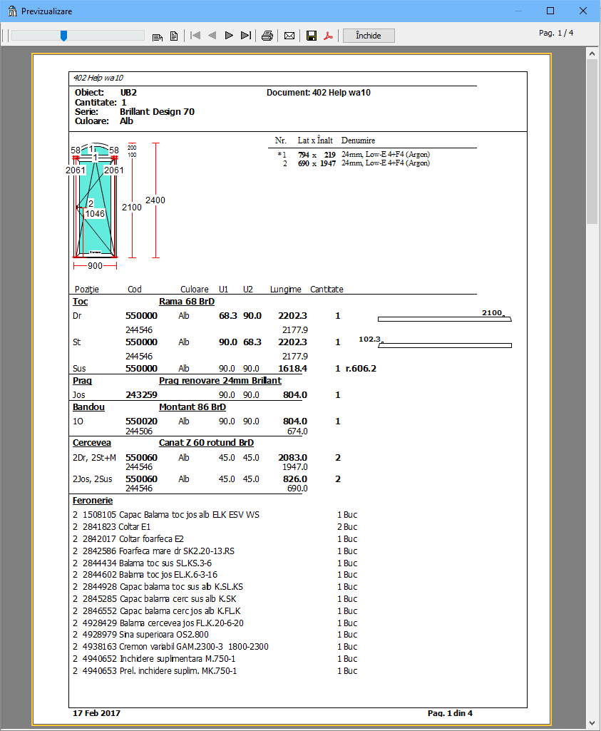 documente dimensiuni de debitare detaliate