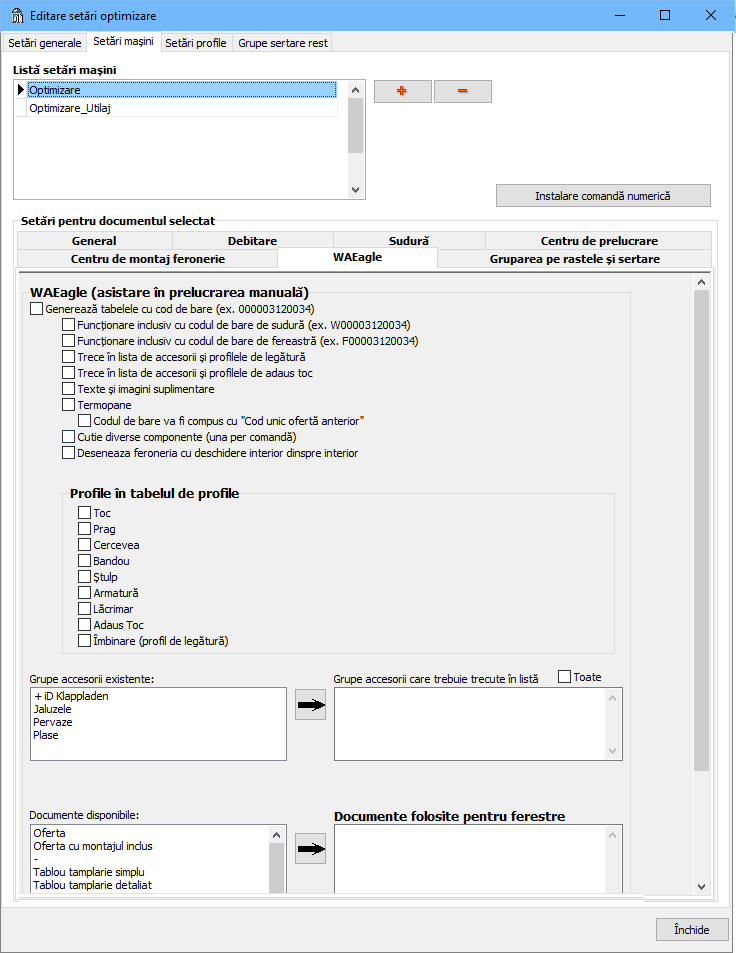 optimizare setari setari masini eagle