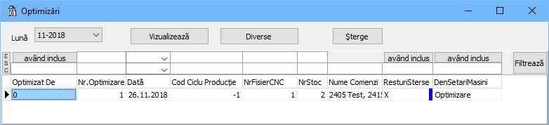 optimizare optimizari executate