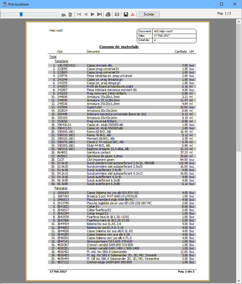documente consum insumat