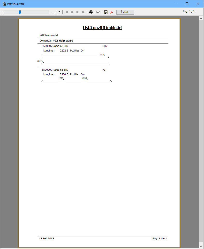 documente lista pozitii imbinari