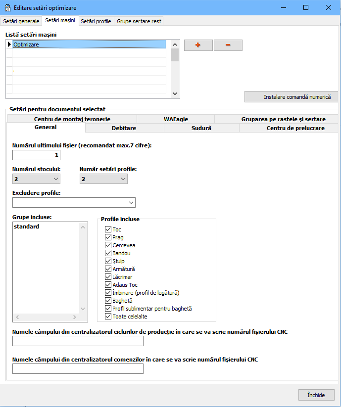 optimizare setari setari masini general