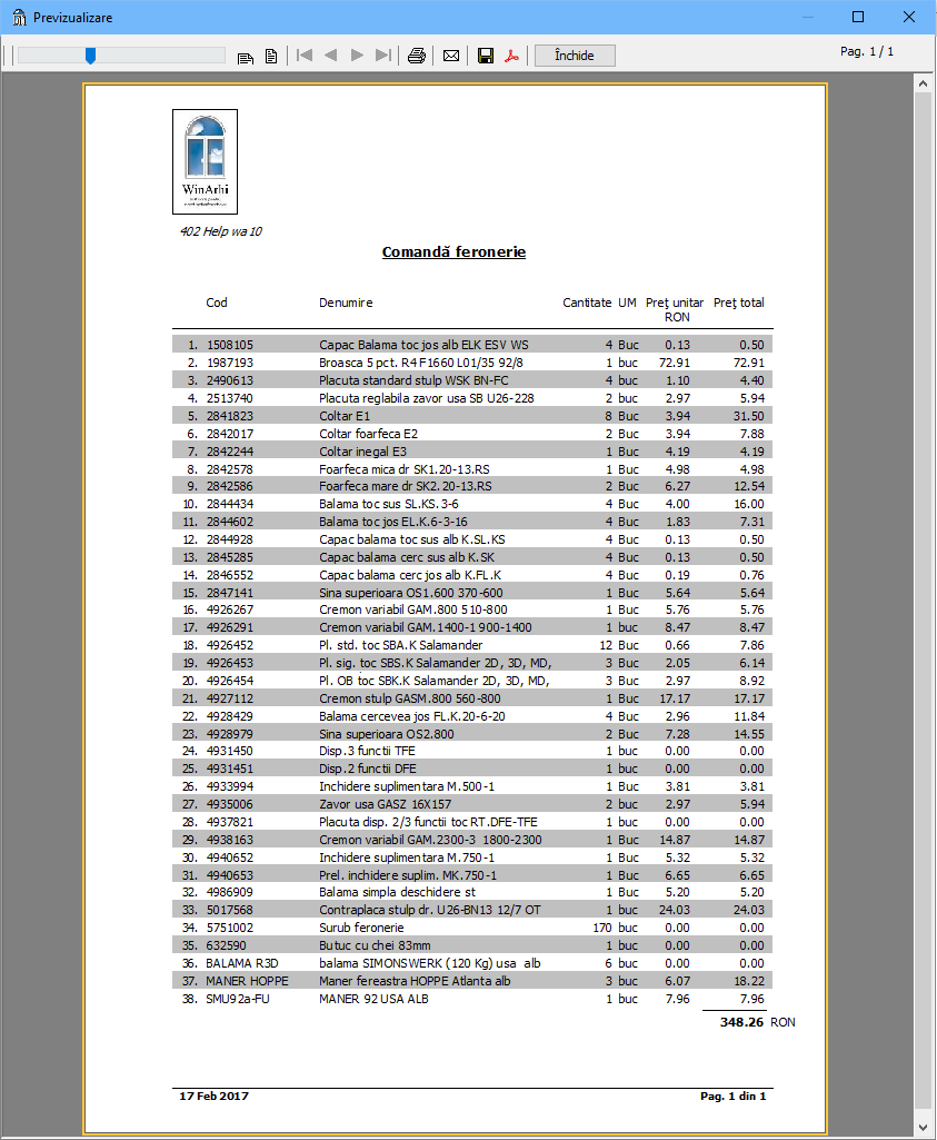 documente comanda feronerie 2