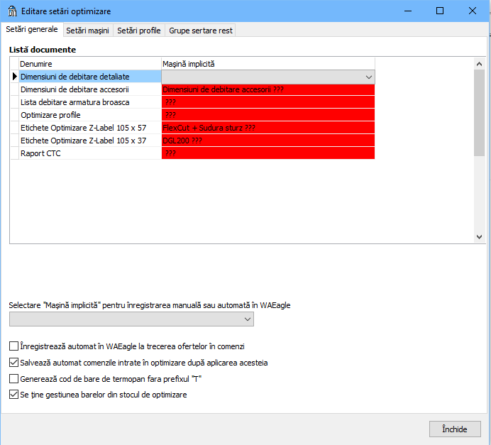 optimizare setari generale