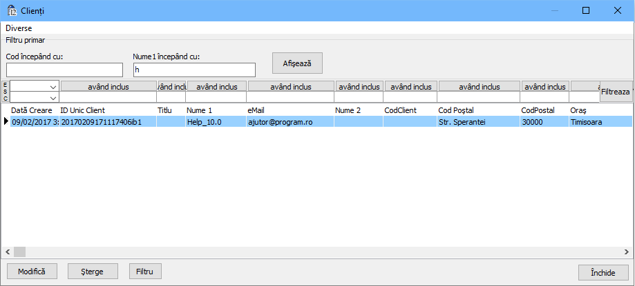 editare clienti
