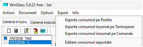 WinGlass_Comenzi_ExportImportExcel