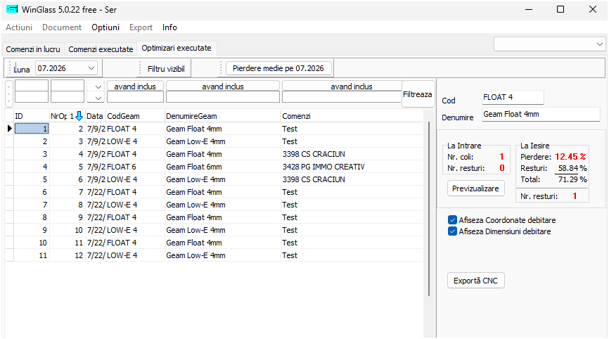 WinGlass_OptimizariExecutate_Fila