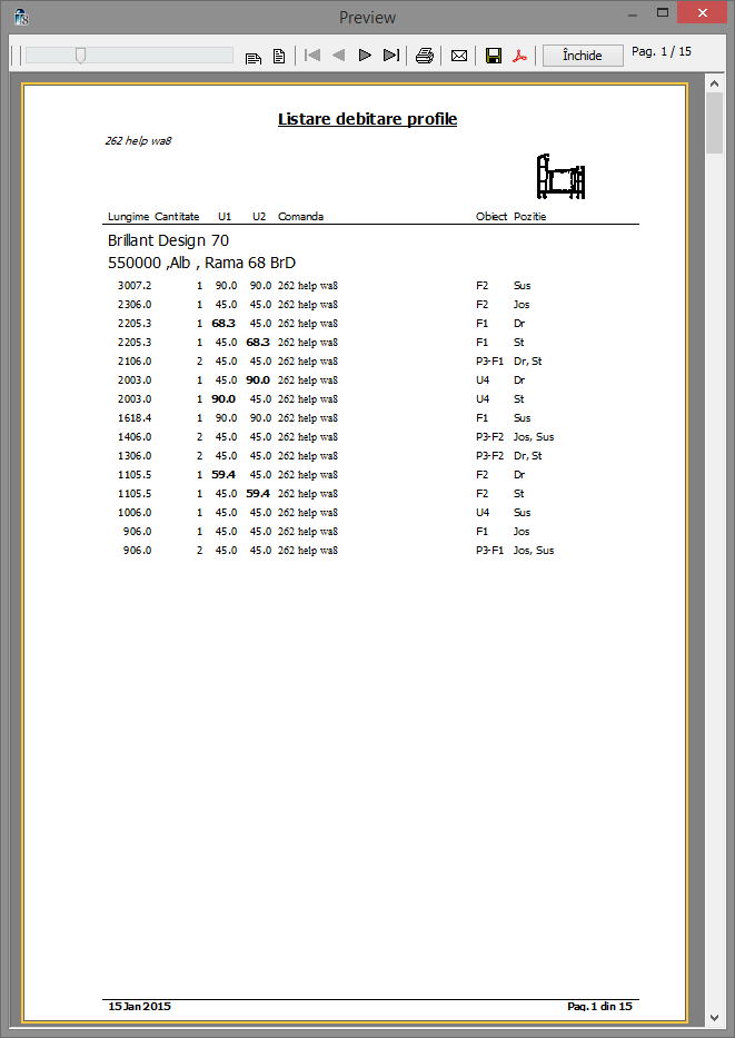 documente lista debitare profile