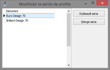 baza de date modificari la serii