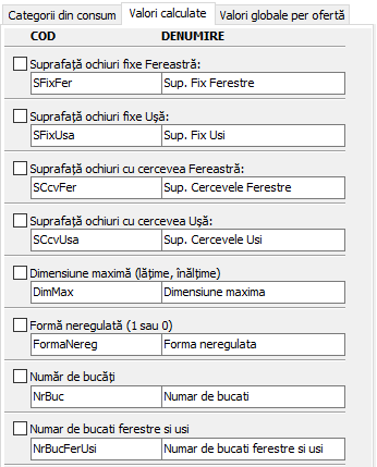 setari formare pret valori calculate