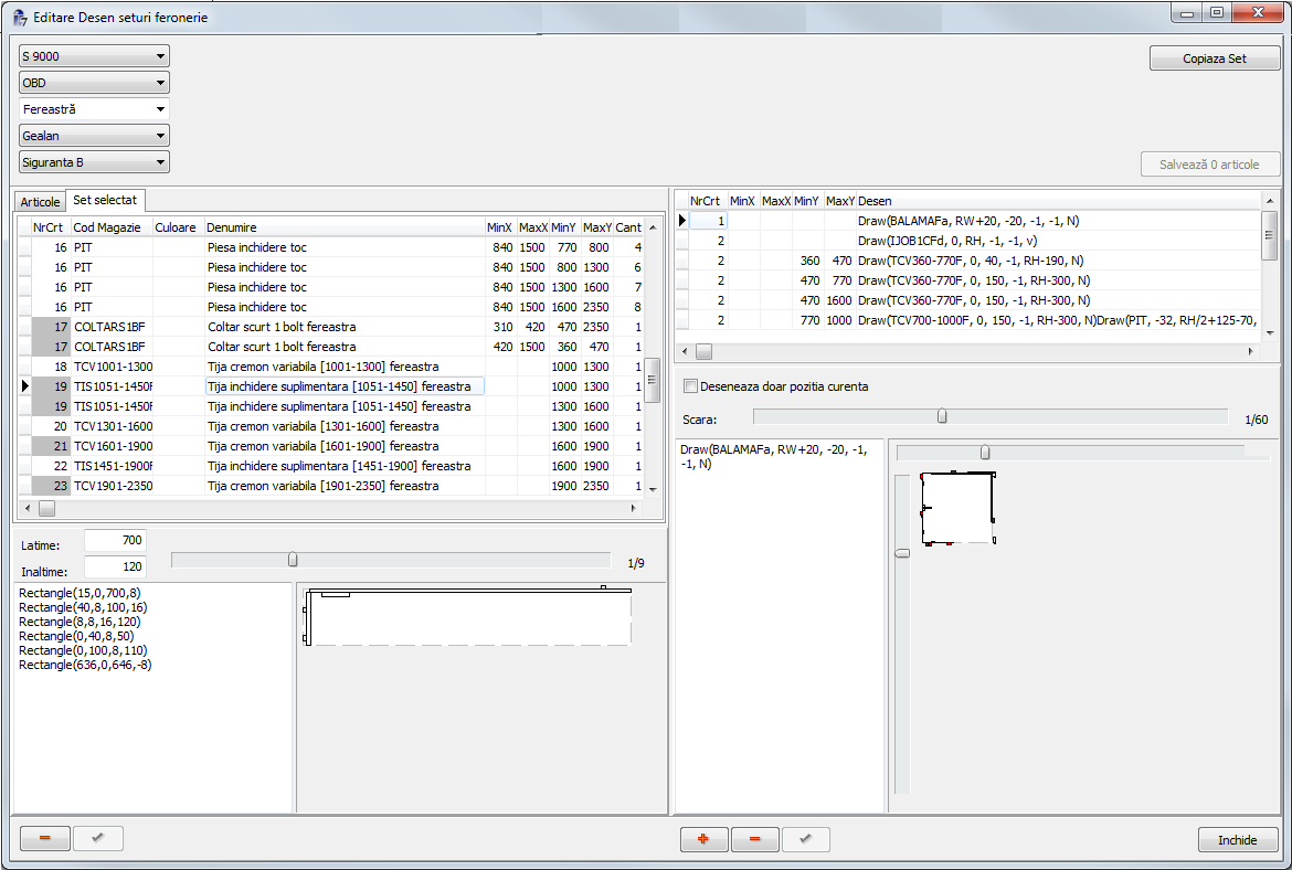 editare desen seturi feronerie