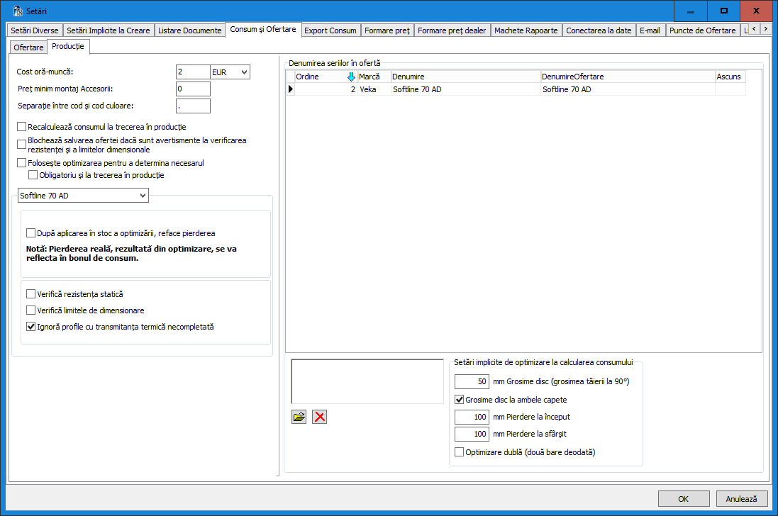 setari consum si ofertare productie