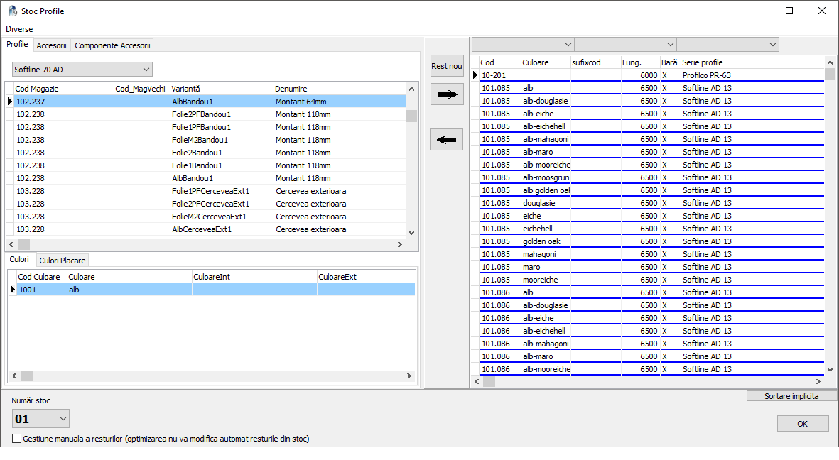 optimizare stoc profile